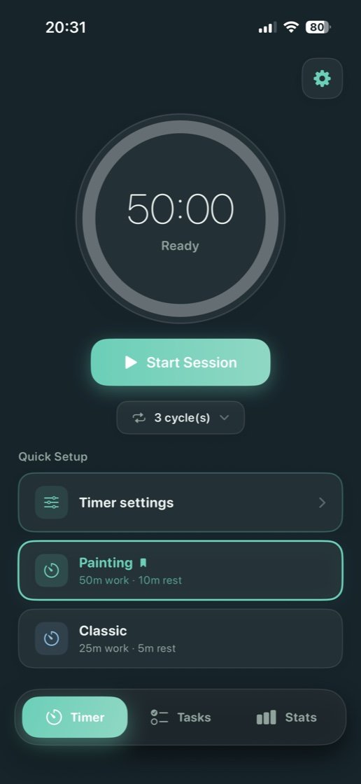 Pomo tender main screen, Dark theme