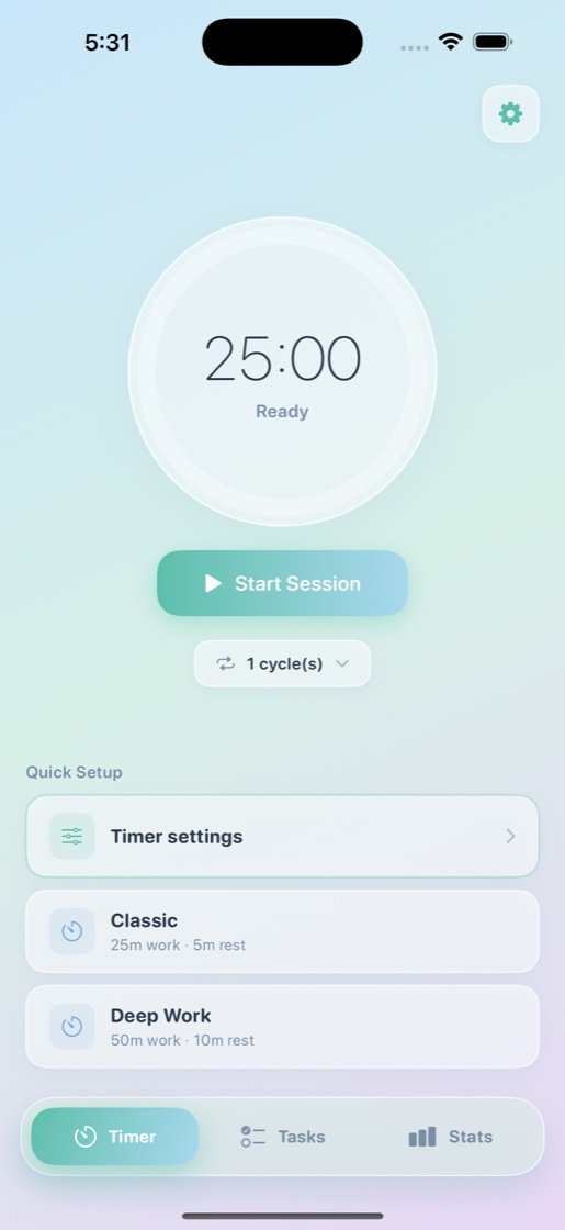 Pomo tender main screen, Light theme