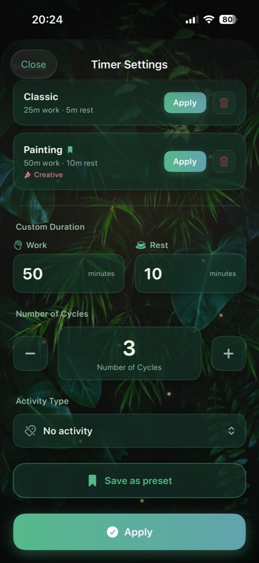 Timer settings, Bali